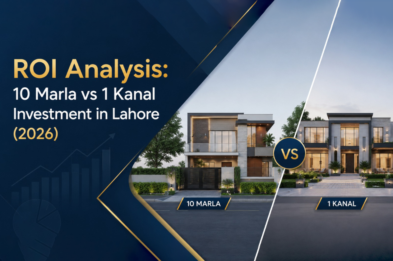 ROI Analysis 10 Marla vs 1 Kanal Investment in Lahore 2026